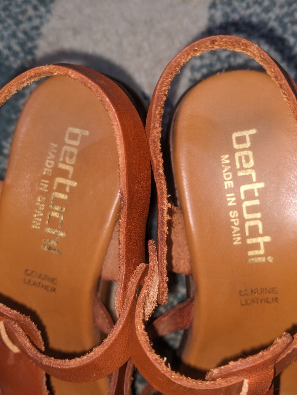 Bertuchi Made In Spain Genuine Leather Block Heel Fisherman Sandals Size 7.5 - Picture 6 of 9